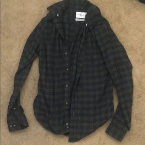 Green and navy flannel